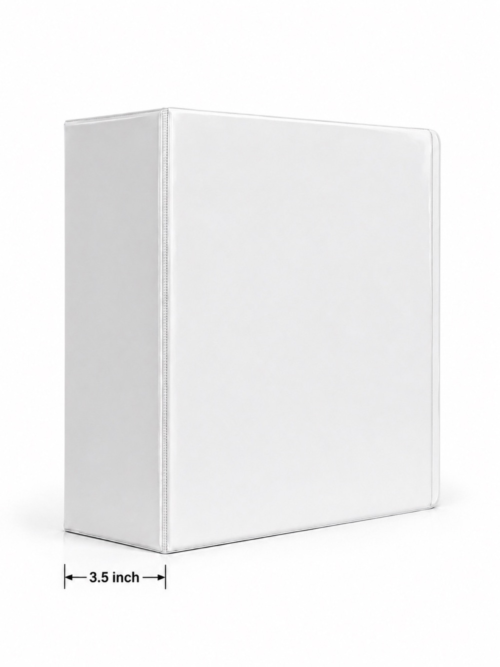 White 3.5 inch 3 Ring Binder Clear View Cover Office School Organizer Used